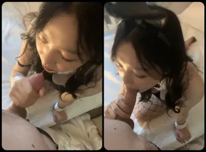 Thỏ con dâm dục thích liếm của quý to